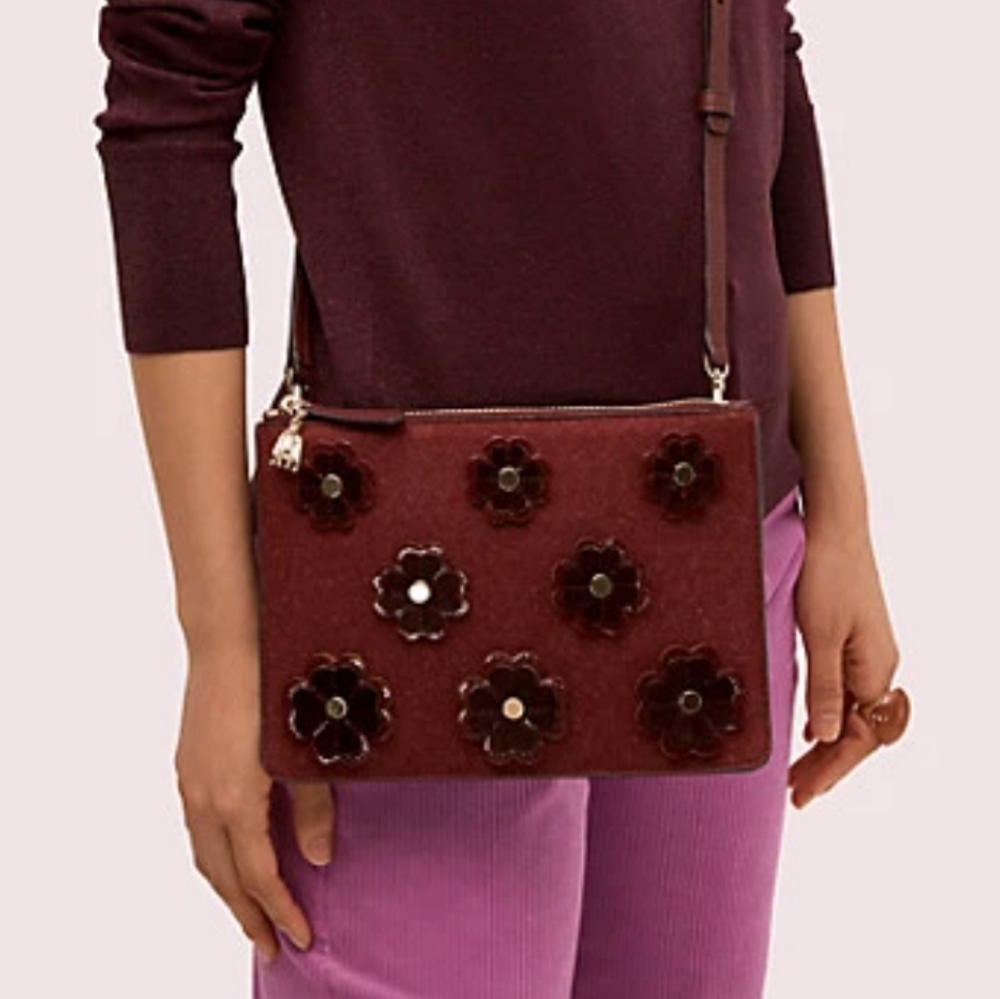 🥳FINAL PRICE👍NWT‼️ Kate Spade ♠️ Floral Applique Crossbody